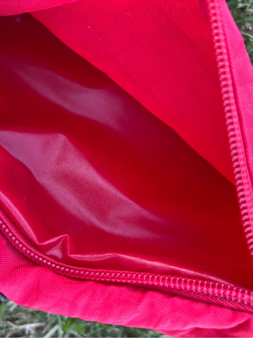 Vtg Mondo Fanny Pack Belt Bag Adjustable Red Black Three Compartments Retro 90s - Picture 12 of 13